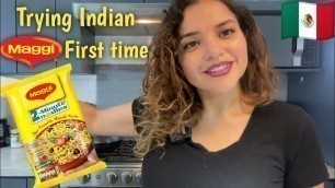 'Trying Indian Maggi First Time | Indian Snacks | Foreigner Girl | Indian Food'