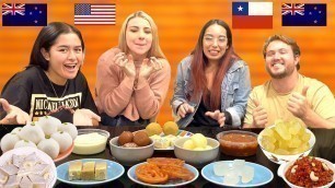 'OUR FOREIGN FRIENDS TRY INDIAN SWEETS FOR THE 1ST TIME'