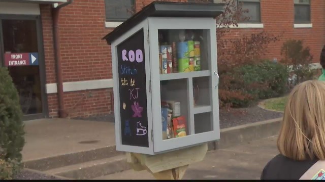 'Girl Scout troop unveils free food pantry'