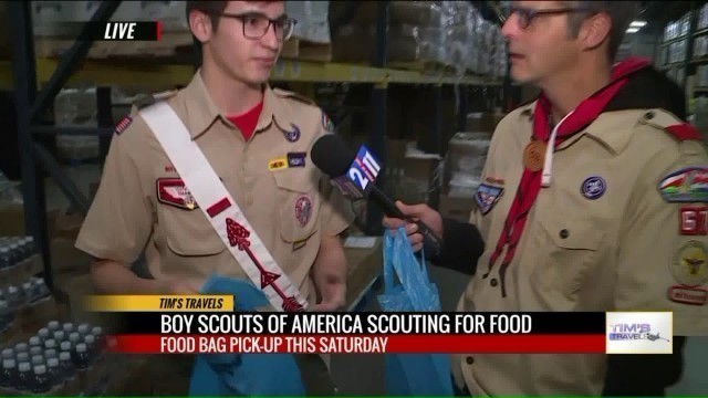 'Tim`s Travels: Boys Scout of America Scouting for Food'