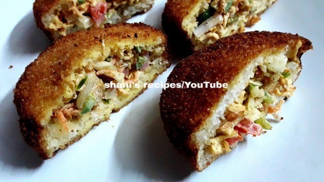 'Bread Pocket Shawarma Recipe Malayalam/Pocket Shawarma/Bread Shawarma/Ramadan Snack'