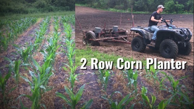 'Corn and Soybean Destination Food Plot Planting with old 2 Row Planter'