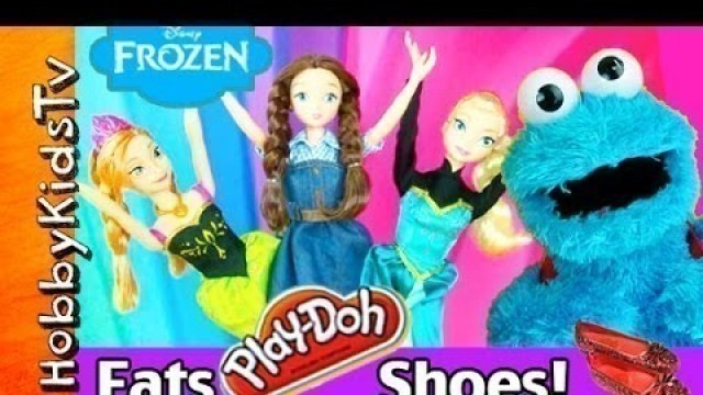 'Princess PLAY-DOH Shoes! Anna + Barbie, Dorothy Ruby Shoes HobbyKidsTV'