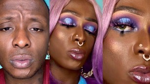 'FULL TRANSFORMATION from JayWill to Kandie | Purple Smokey Eyeshadow | Crayon Case tutorial 