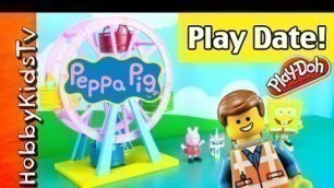 'Lego Emmet and WyldStyle at Peppa Pigs PlayGround with HobbyKidsTV'