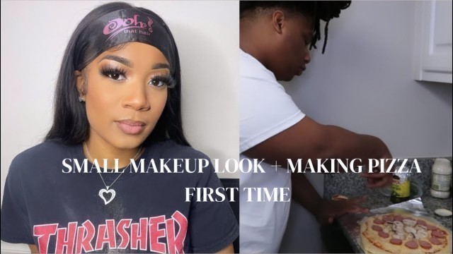 'LETTING MY SISTER BEAT MY FACE USING THE NEW CRAYON CASE MAKEUP + MAKING PIZZA ( FIRST TIME )'