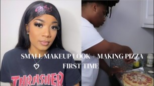 'LETTING MY SISTER BEAT MY FACE USING THE NEW CRAYON CASE MAKEUP + MAKING PIZZA ( FIRST TIME )'