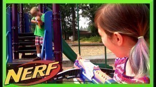 'NERF Retaliator Toy Gun & Modulus Review + KID NERF WAR PLAY w/ RADIOJH AUDREY'