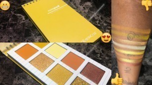 'Crayon Case ‘Yellow’ Notepad Mini Eyeshadow Palette  - LIVE SWATCHES | WOC'