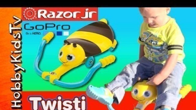 'GoPro on Twisti BUMBLE BEE with HobbyKids! Downhill Fun! [Razor Jr] Toy Review HobbyKidsTV'