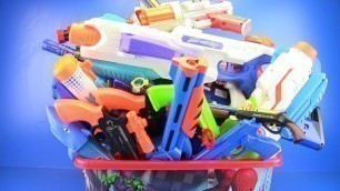 'BOX OF TOYS with Colored Toy Guns !!! Gun toys video for kids'