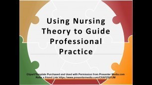 'Using Nursing Theory to Guide Professional Practice Claywell'