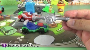 'Play-Doh Cars2 Mold n GO! Lego Emmet + SpiderMan Saves! Surprise Egg by HobbyKidsTV'