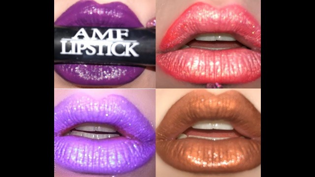 'HUDA BEAUTY, TATTOO JUNKEE, AMF LIPSTICK & PINKY PETALS SWATCHES'