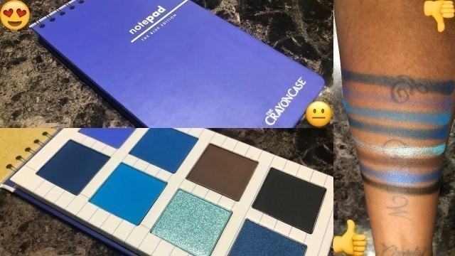 'Crayon Case ‘Blue’ Notepad Mini Eyeshadow Palette  - LIVE SWATCHES | WOC'