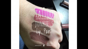 'Tattoo Junkee Cosmetics|| Lip Paint||Lip Swatches, hand swatches, and Mini review/ Info.'