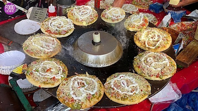 'Street Style Tawa Pizza @Rs.40 Only | Indian Street Food | Mumbai Street Food'