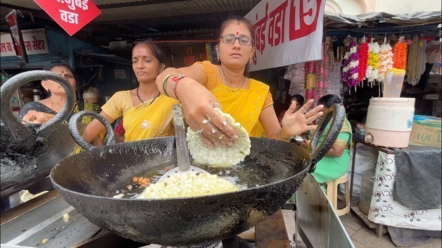 'Madhura ji from Kolhapur Serves Biggest Sabudana Vada | Indian Street Food'