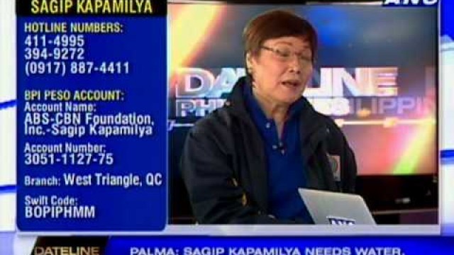 'Tina Palma: Sagip Kapamilya needs water, ready-to-eat food'