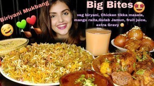 'Eating Veg Biriyani,Chicken Tikka Masala,GulabJamun,ASMR Eating Show,Big Bites,Messy Eating,Mukbang'