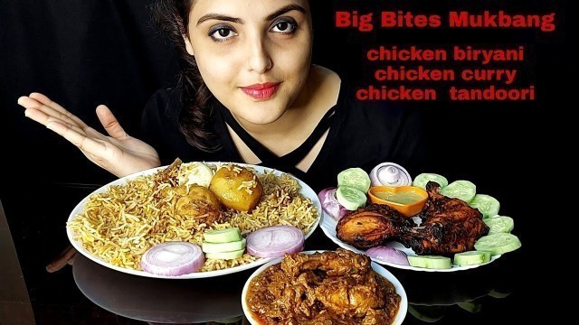 'EATING KOLKATA STYLE CHICKEN BIRYANI | CHICKEN TANDOORI | SPICY CHICKEN KOSHA | FOOD EATING VIDEOS'