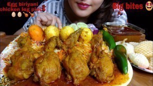 'Eating Spicy Chicken Curry || Kolkata Style Egg Biriyani || Big Bite Mukbang || Food Eating Videos'