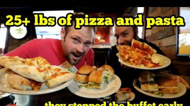 'PRO Eaters vs PIZZA AND PASTA BUFFET | sweet basil |ayce | man vs food'