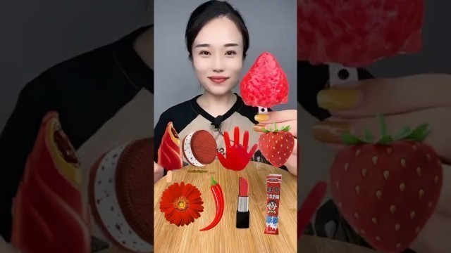 'Eating Delicious Strawberry Icecream | #asmr #food #shorts'