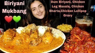 'DUM BIRIYANI EATING MUKBANG, CHICKEN LOLLIPOP,SPICY CHICKEN LEG,BIG BITES,MESSY EATING,ASMR EATING 