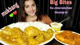 'Rice,Spicy Chicken Curry,Paneer Curry,Mukbang,ASMR,Big Bites, Messy Eating,Homemade Food Eating'