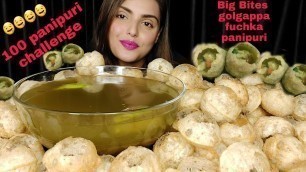 '100 Panipuri Challenge |Huge Golgappa Eating Challenge| Streetfood Eating|Mukbang |ASMR | Big Bites'