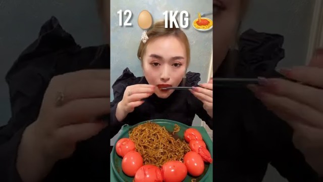 'Eating Challenge ( 12 eggs, 3LB noodles ) | #shorts #food #eating'