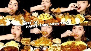 'ASMR EATING SPICY CHICKEN CURRY, FISH CURRY, BIRIYANI | BEST OF HAPPY FOOD WITH TINA |Foodie India|'