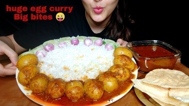 'Eating Very Spicy Egg Curry | Basmati Rice | Big Bites | Food Eating Videos| Huge Egg Thali |Mukbang'