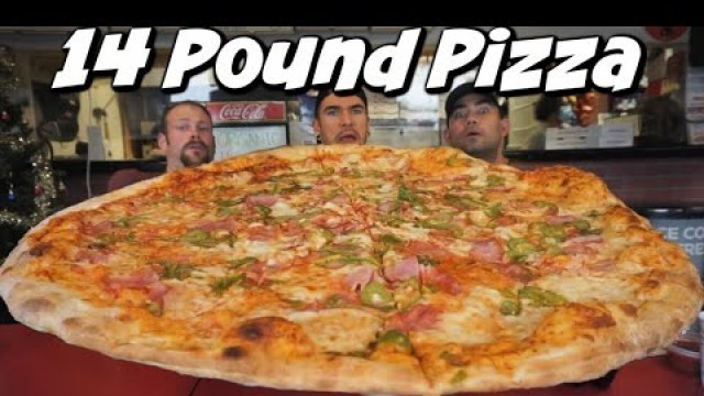 'GIANT 14LB PIZZA CHALLENGE with Nathan Figueroa & Dan Kennedy | Miami Florida | Man Vs Food'