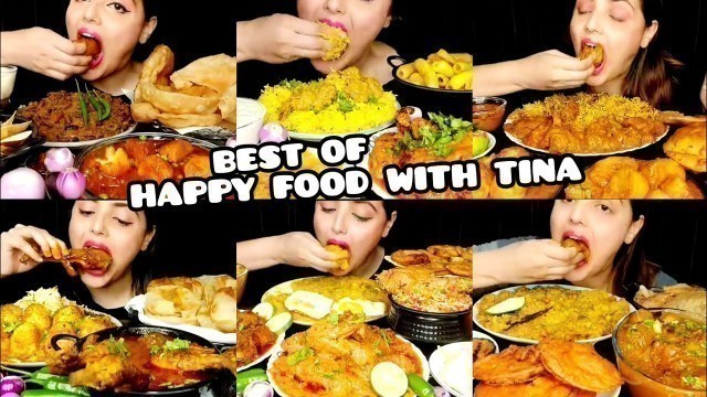 'ASMR EATING SPICY KHICHDI, CHICKEN CURRY, EGG CURRY | BEST OF HAPPY FOOD WITH TINA |Foodie India|'