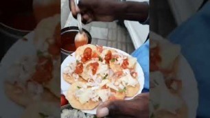 'papdi chaat Cooking Show Chinese Food Making and Eating'