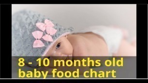 '8 - 10 months old baby Food Chart'