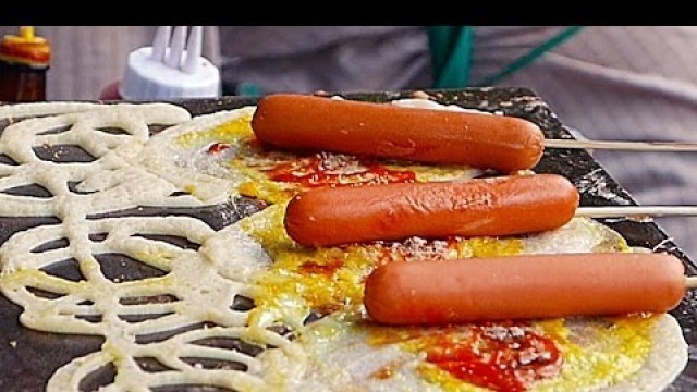 'Thailand Street Food - THAI SNACKS Hot Dog Egg Cheese Bangkok'