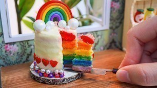 'So Yummy Miniature Rainbow Cake Decorating Idea | ASMR Cooking Mini Food'