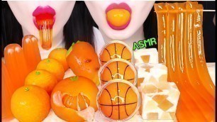 'ASMR ORANGE FOOD *BASKETBALL JELLY, KUMQUAT, EDIBLE SOAP 농구공 젤리, 금귤, 먹는 비누 먹방 EATING SOUNDS'