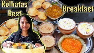 'Breakfast Kolkata Food Tour || Club kachori, Kesar Chai, Dosa, Nimki,Jalebi || Indian Street Food ||'