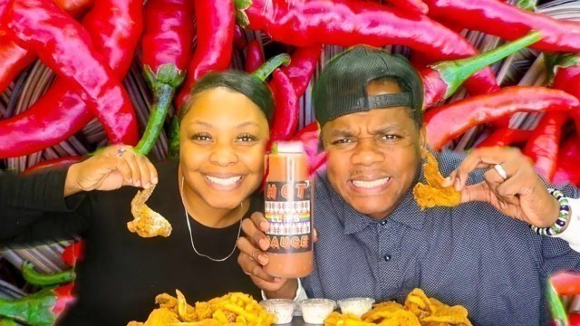 'FRIED CHICKEN WING MUKBANG!! (LLIPS HOT SAUCE REVIEW!)'