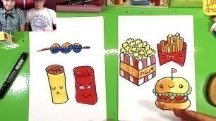 'How to draw cute & kawaii doodle ! Foods doodle for kids'