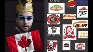 'Canadian Fast Food Tier List'