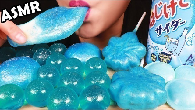 'ASMR EATING SOUNDS Blue Food DAIFUKU MOCHI CAKE POPS KYOHO JELLY 大福 젤리 먹방 JELLY MUKBANG ゼリーを食べる 咀嚼音'