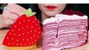 'PINK LIGHT CANDY, FLOWER JELLY, PEACH JELLY, PINK OREO, STRAWBERRY || MUKBANG ASMR EATING FOOD #35'