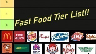 'Fast Food Tier List!'