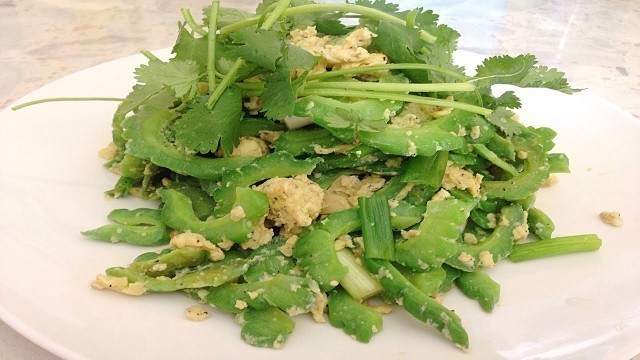 'Stir Fried Bitter Melon with Eggs - Kho Qua Xao Trung'