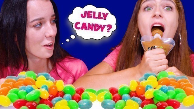 'REAL FOOD VS JELLY BELLY CANDY | ASMR EATING CHALLENGE by LiLiBu'